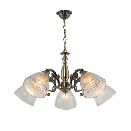 люстра подвесная SCHAFFNER Folla E27 40 Вт стекло металл бронза