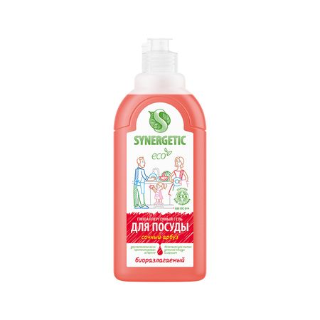 Средство для мытья посуды SYNERGETIC с ароматом арбуза 500 мл