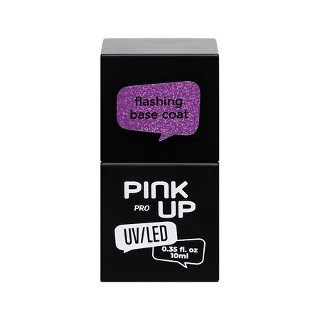 Светоотражающая база для ногтей UV/LED PINK UP PRO flashing base coat тон 21 10 мл