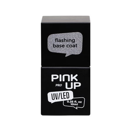 Светоотражающая база для ногтей UV/LED PINK UP PRO flashing base coat тон 20 10 мл