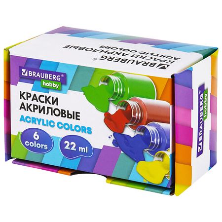 Краски BRAUBERG Краски акриловые художественные HOBBY