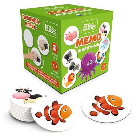 Настольная игра EL'BASCO Настольная игра для развития памяти МЕМО Животные