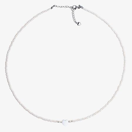 Колье HIGHER-AURA Чокер из жемчужного бисера с перламутровым сердцем