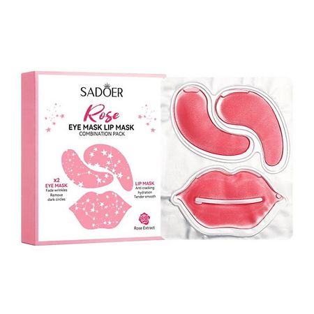 Патчи для глаз SADOER Патчи для губ и кожи вокруг глаз с экстрактом розы