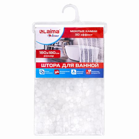 Штора для ванной LAIMA Штора для ванной комнаты WET STONES, HOME
