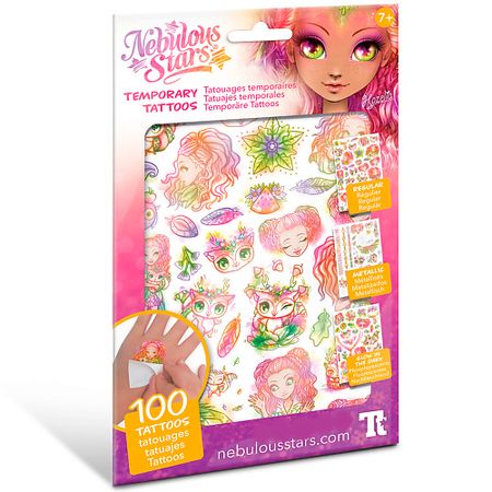 Набор для творчества NEBULOUS STARS Серия Petulia: Набор для творчества - временные татуировки для девочки (3 листа)