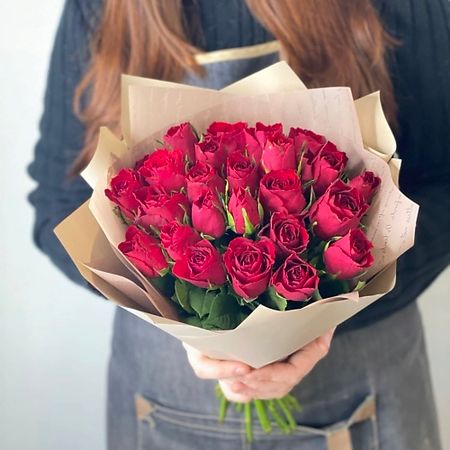 Букет живых цветов YULIA FLOWER Букет из 25 кенийских роз