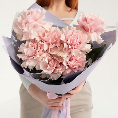 Букет живых цветов SORRYCH Букет из 7 французских, розовых роз