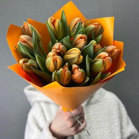 Букет живых цветов ДОМ ЦВЕТОВ АННЫ БАКАЛОВОЙ Тюльпаны пионовидные