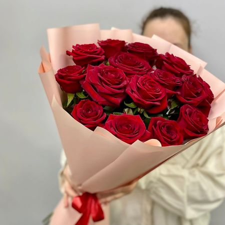 Букет живых цветов ОРАНЖ Букет из 15 высоких роз азбука высоких давлений