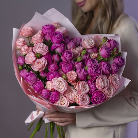 Букет живых цветов ПОВОД НАЙДЕТСЯ Букет пионовидных роз Мистерия