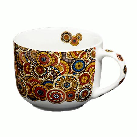 Чашка GIFT'N'HOME Чашка бульонная /Супница /Бульонница Костяной фарфор ,  коллекция Круги Счастья