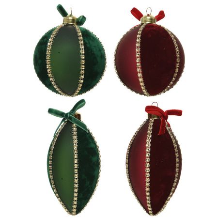 подвеска Новогодняя 8см стекло/флок в асс-те