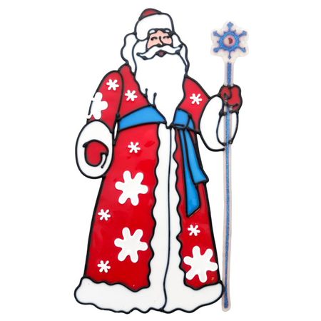 витраж Дед Мороз 25х33см ПВХ в ассортименте