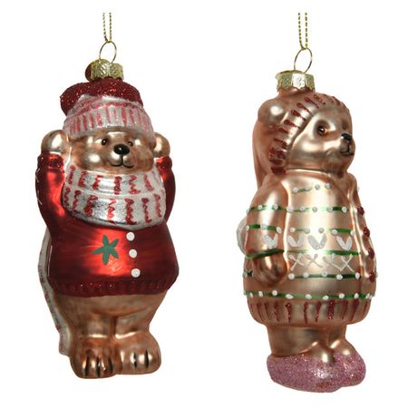 подвеска Медведь 13см стекло мультиколор в асс-те