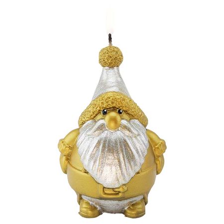 свеча Санта Клаус 12см металлик