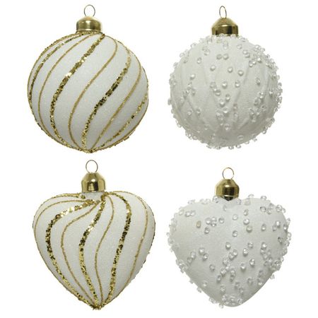 подвеска Новогодняя 8см стекло белая в асс-те