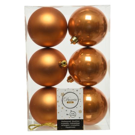 набор шаров 80мм 6шт пластик янтарный