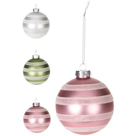 шар 80мм Полосы стекло цвет в асс-те