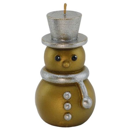 свеча Снеговик 9см металлик