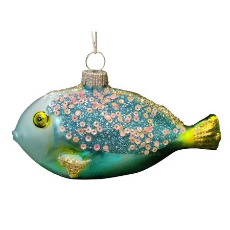 подвеска MAXIJOY Рыбка 76мм зеленая стекло