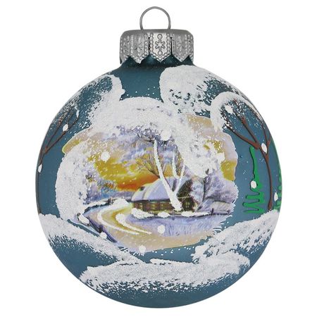 шар 85мм Зимняя дорога стекло