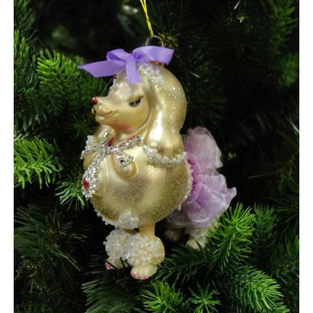 подвеска MAXIJOY Пудель 7,3см шампань стекло