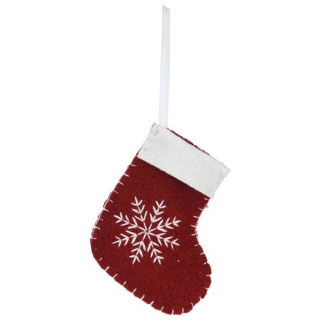 подвеска Варежка 10см полиэстер красно-белая в асс-те