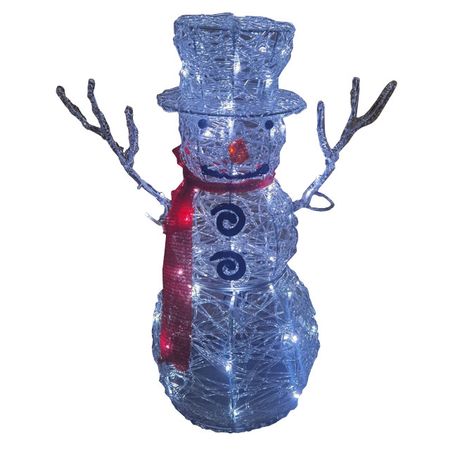 фигура световая Снеговик 59см белый холодный волчонок и снеговик
