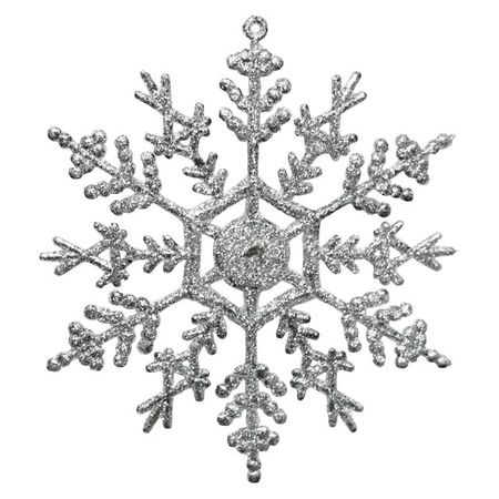 подвеска Снежинка 11,5см пластик серебряный