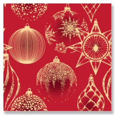 салфетки BOQUET Золотые украшения на красном 3-слойные 33х33см 20шт