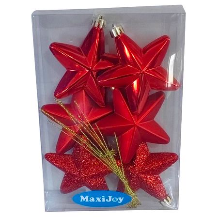 набор подвесок MAXIJOY Звезды 7,5см 6шт пластик красный александр борисович ткаченко летающие звезды