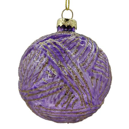 шар MAXIJOY Клубок 80мм стекло сиреневый