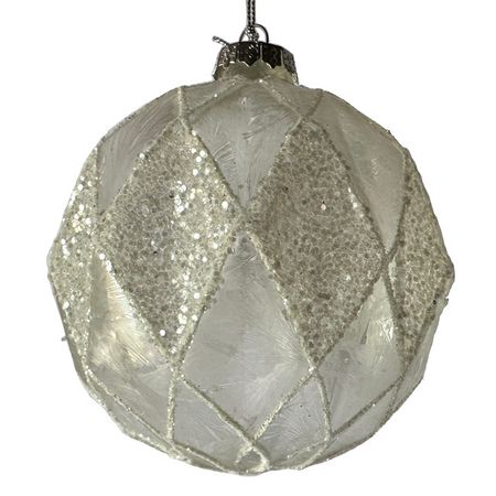 шар MAXIJOY Ромбики со стразами 100мм стекло прозрачный