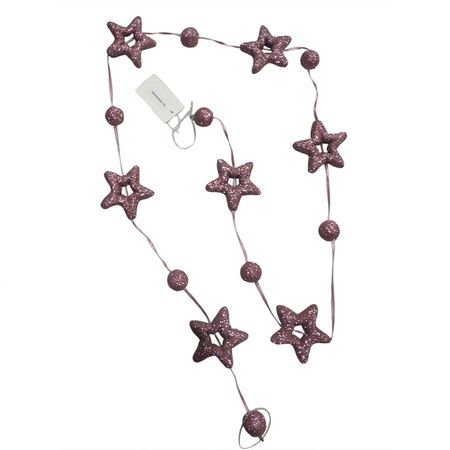 гирлянда MAXIJOY Звездочки и шарики 165см пенопласт розовый