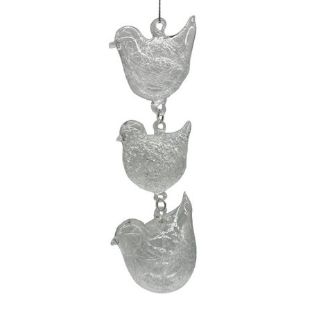 набор подвесок MAXIJOY Птички 3шт 15см стекло прозрачный раскраска я учусь весёлые птички