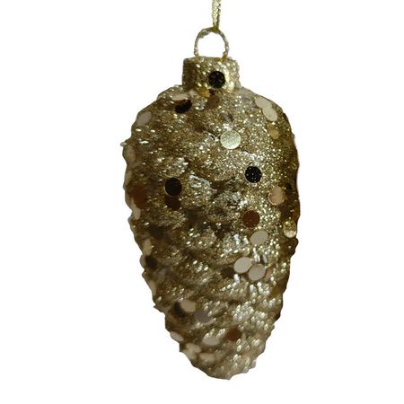 подвеска MAXIJOY Шишка 11см стекло золотой