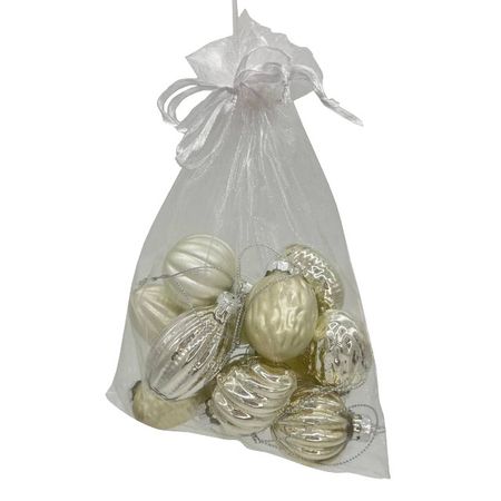 набор подвесок MAXIJOY Серебряный микс 12шт 4см стекло