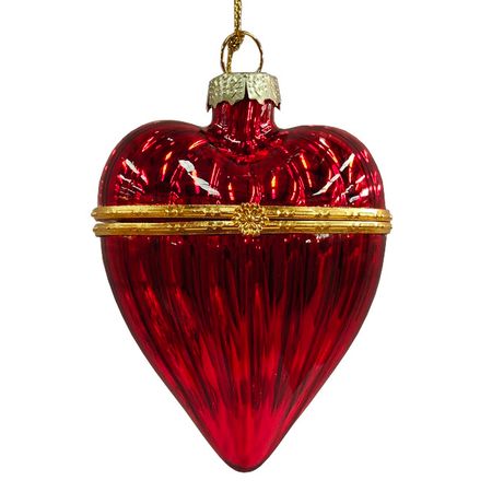 подвеска MAXIJOY Сердце с замочком 9см стекло красный