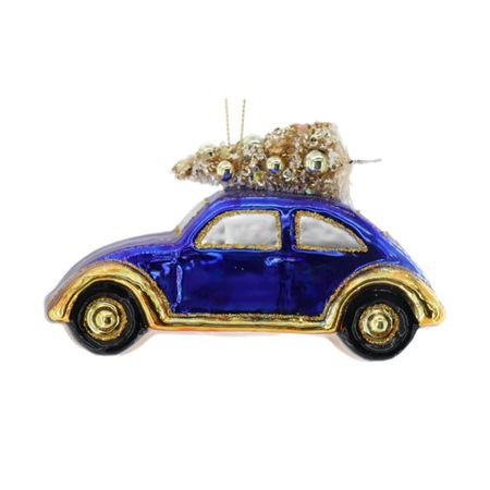 подвеска MAXIJOY Машинка с елкой 9см стекло