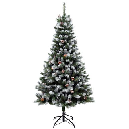 ель Заснеженная с шишками на металлической подставке 185см