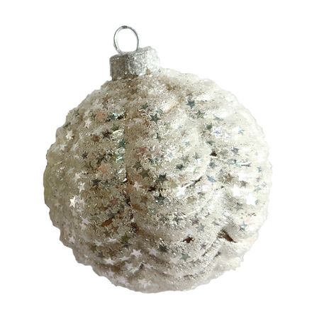 шар MAXIJOY Карнавал 80мм стекло серебряный