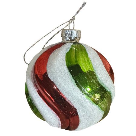 шар MAXIJOY Карамель волнистая 80мм стекло мультиколор