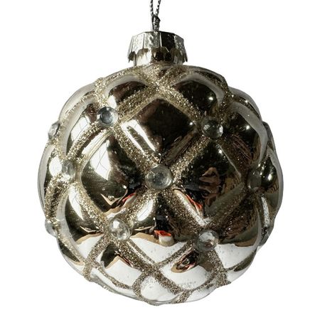 шар MAXIJOY Феерия 80мм стекло серебряный
