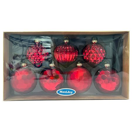 набор подвесок MAXIJOY Красный микс 7шт 8см стекло
