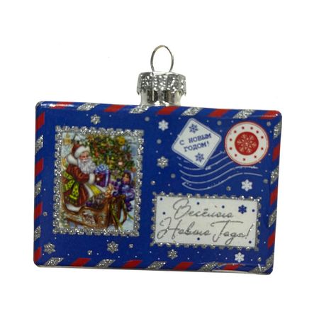 подвеска MAXIJOY Письмо 6,5см стекло синий