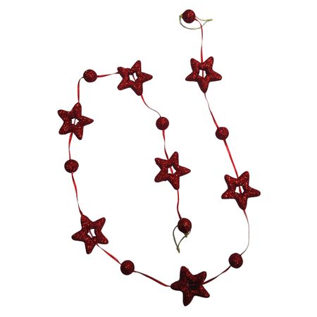 гирлянда MAXIJOY Звездочки и шарики 165см пенопласт красный