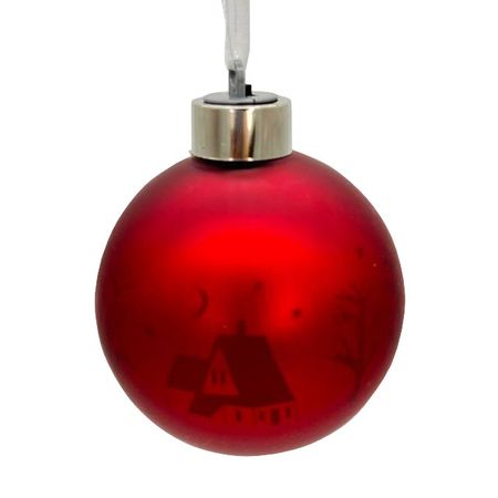 шар MAXIJOY Звездная ночь 8см стекло красный с подсветкой