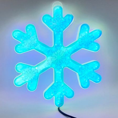 панно световое MAXIJOY Голубая снежинка 29см 240LED холодный белый свет