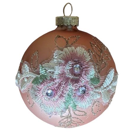 шар MAXIJOY Цветы 80мм стекло шампань